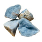 Back view of Grade A Angelite raw showing natural surface