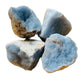 Detail shot of Grade A Angelite raw under natural light