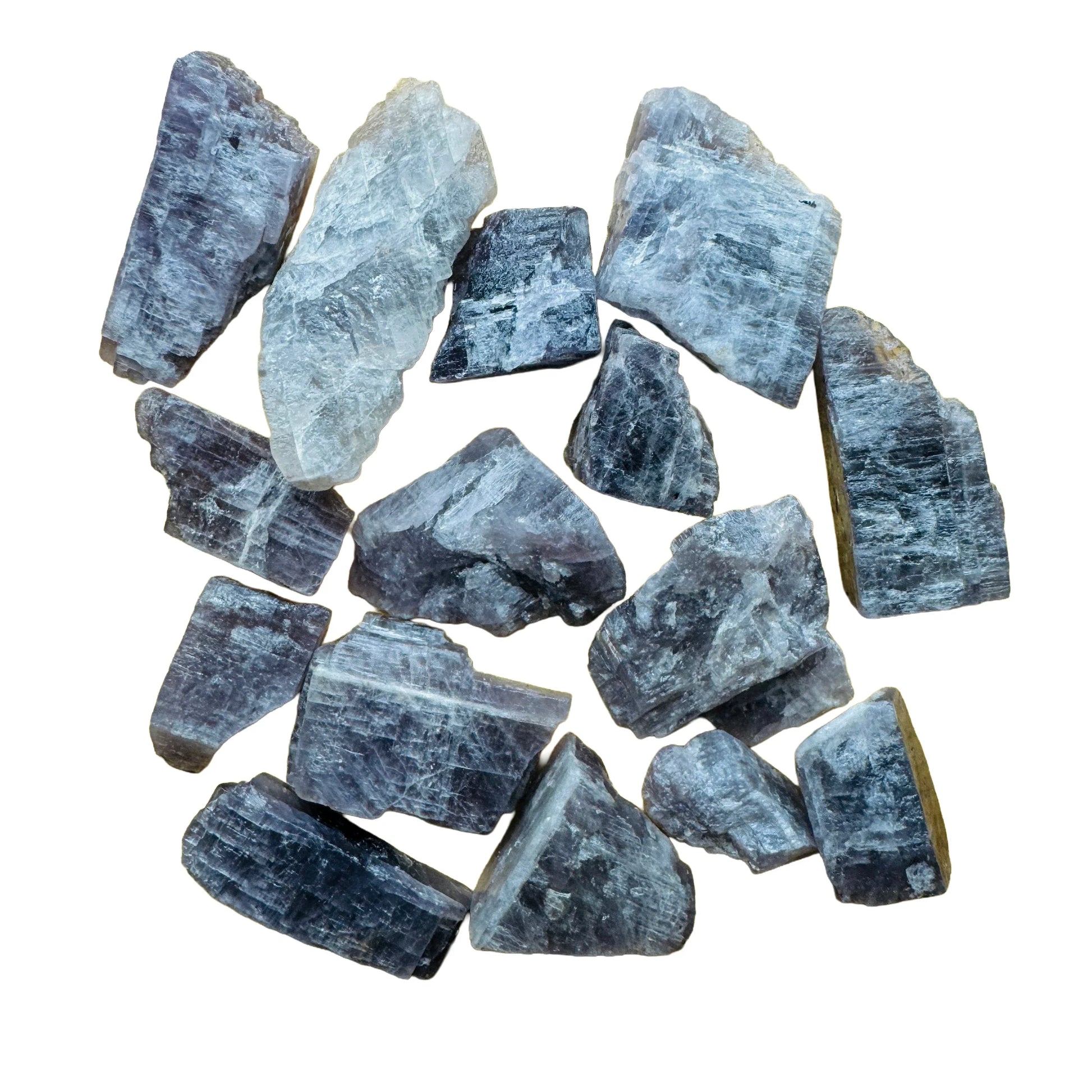 Top view of Anhydrite raw stone, showing natural form, from Androy, Madagascar.