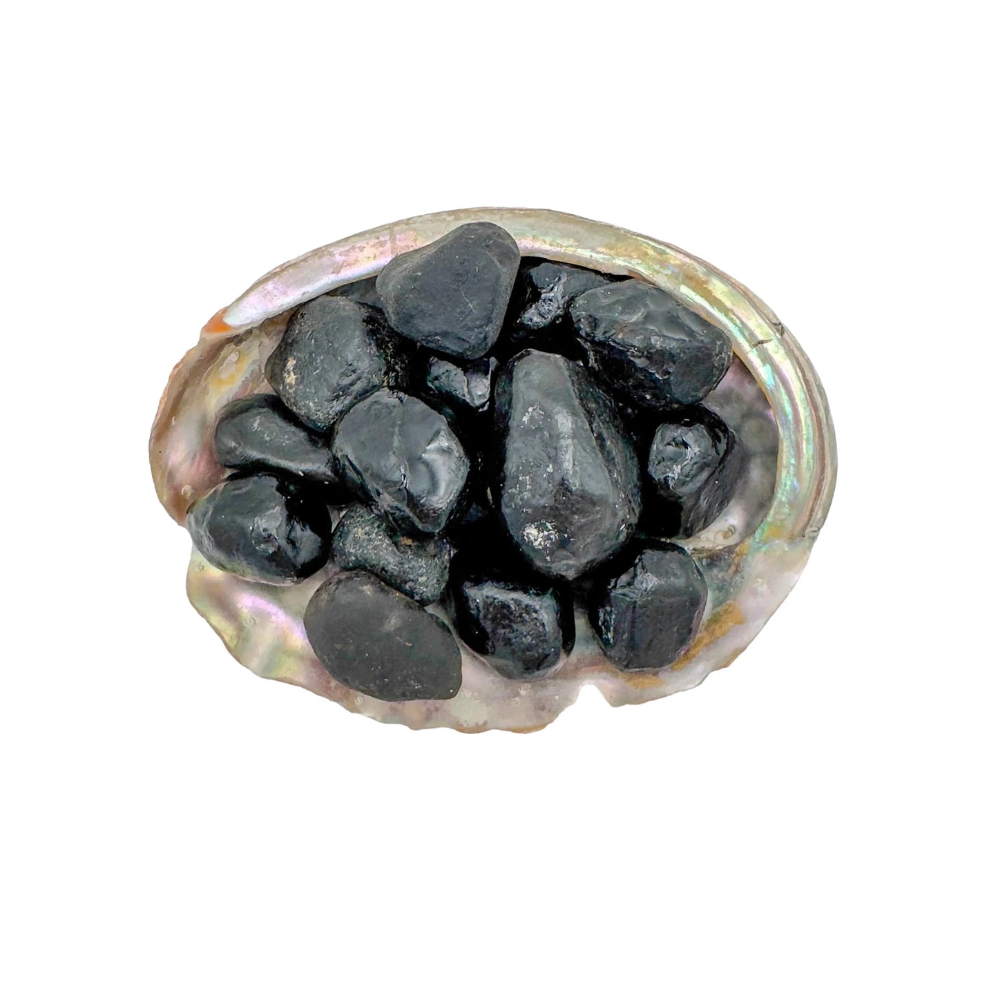 Grain detail of Apache Tear raw stone, showing natural form.