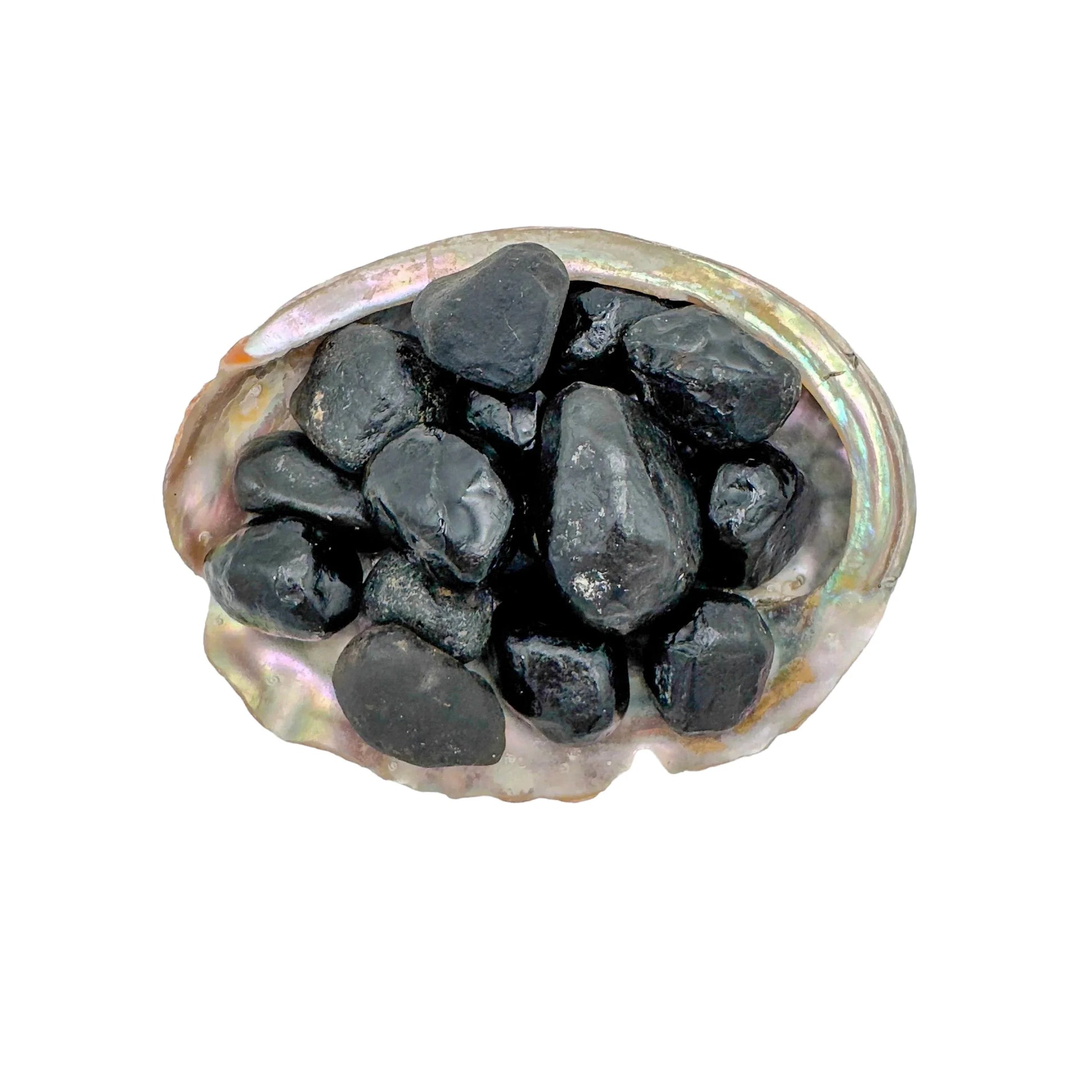 Grain detail of Apache Tear raw stone, showing natural form.