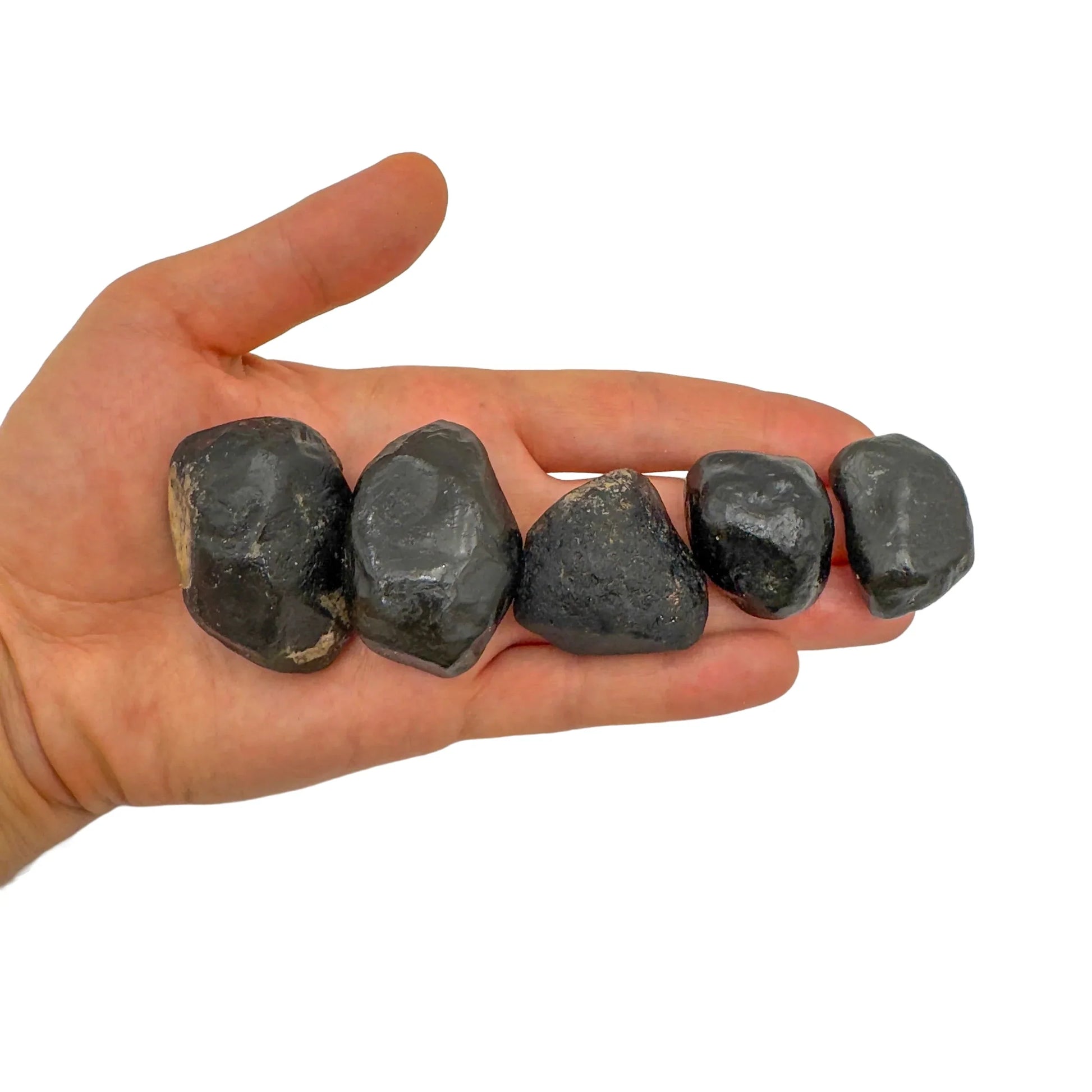 Natural Apache Tear obsidian pieces with translucent edges, Arizona origin, Grade A