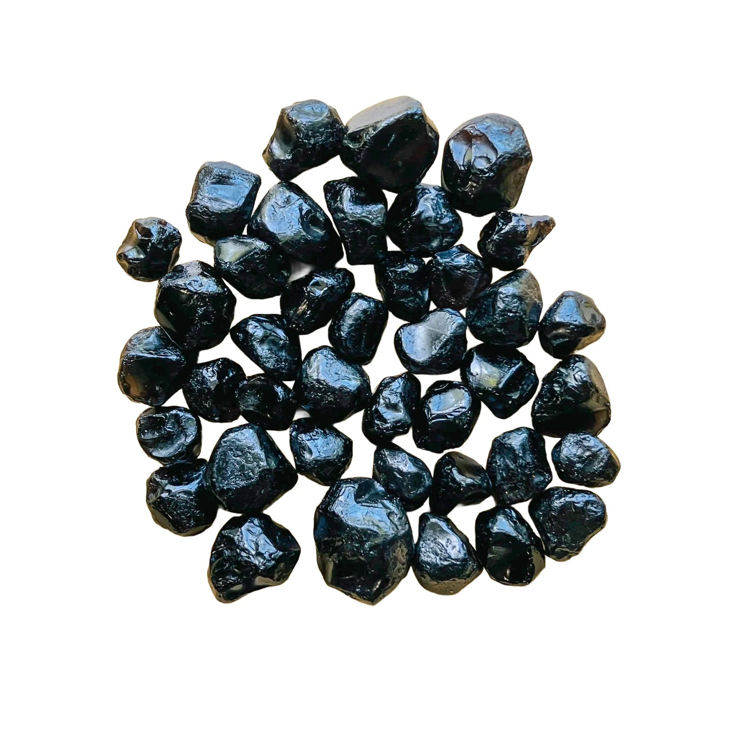 Tight crop of Grade AA Apache Tear raw stone, United States-sourced.
