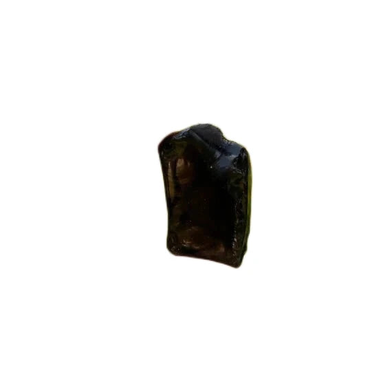 Opposite side of Apache Tear raw stone, showing natural patina, often paired with practices around Grounding.