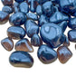 Side angle of Apache Tear tumbled stone, showing characteristic color, sourced from Arizona, United States.