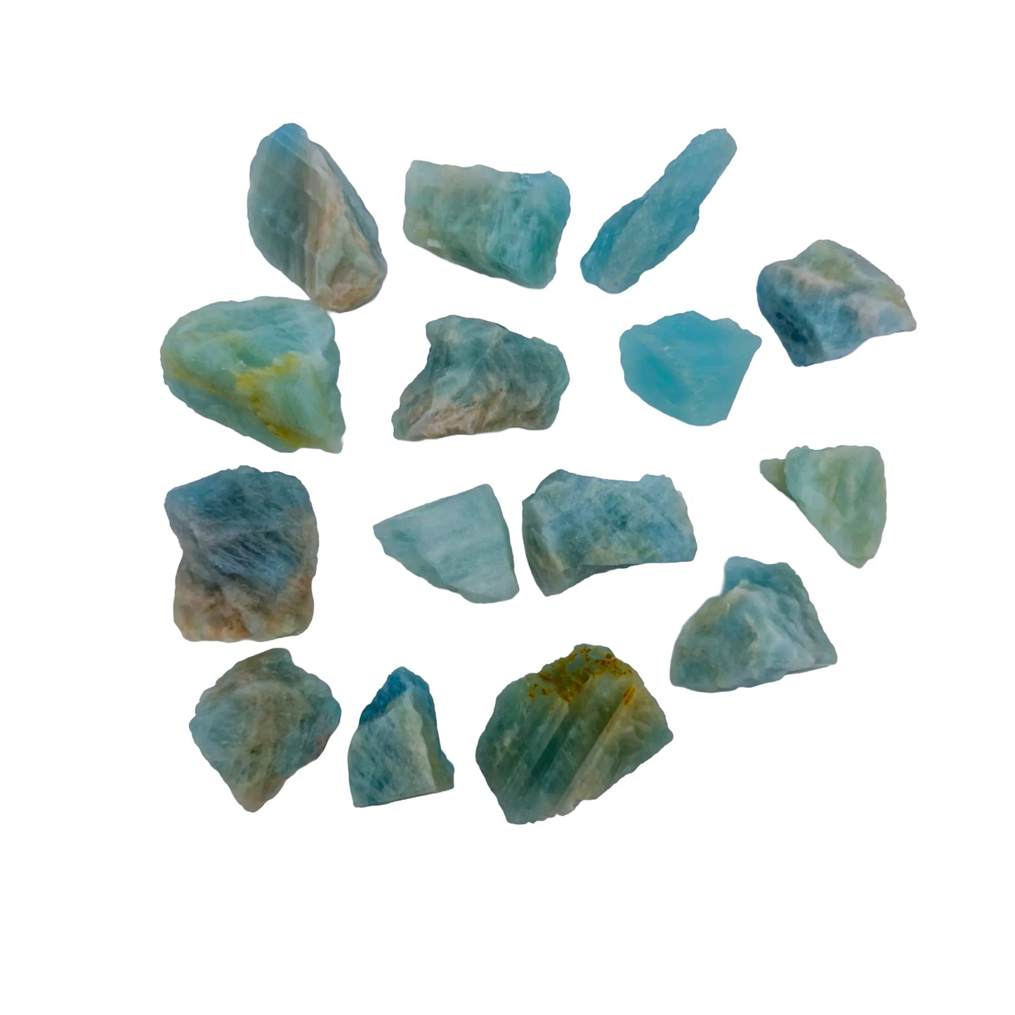 Close detail of Aquamarine raw stone, worked with for Stress Relief and Emotional Healing, from Minas Gerais, Brazil.