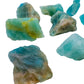 Looking down on Aquamarine raw stone, traditionally used for Stress Relief, from Brazil.