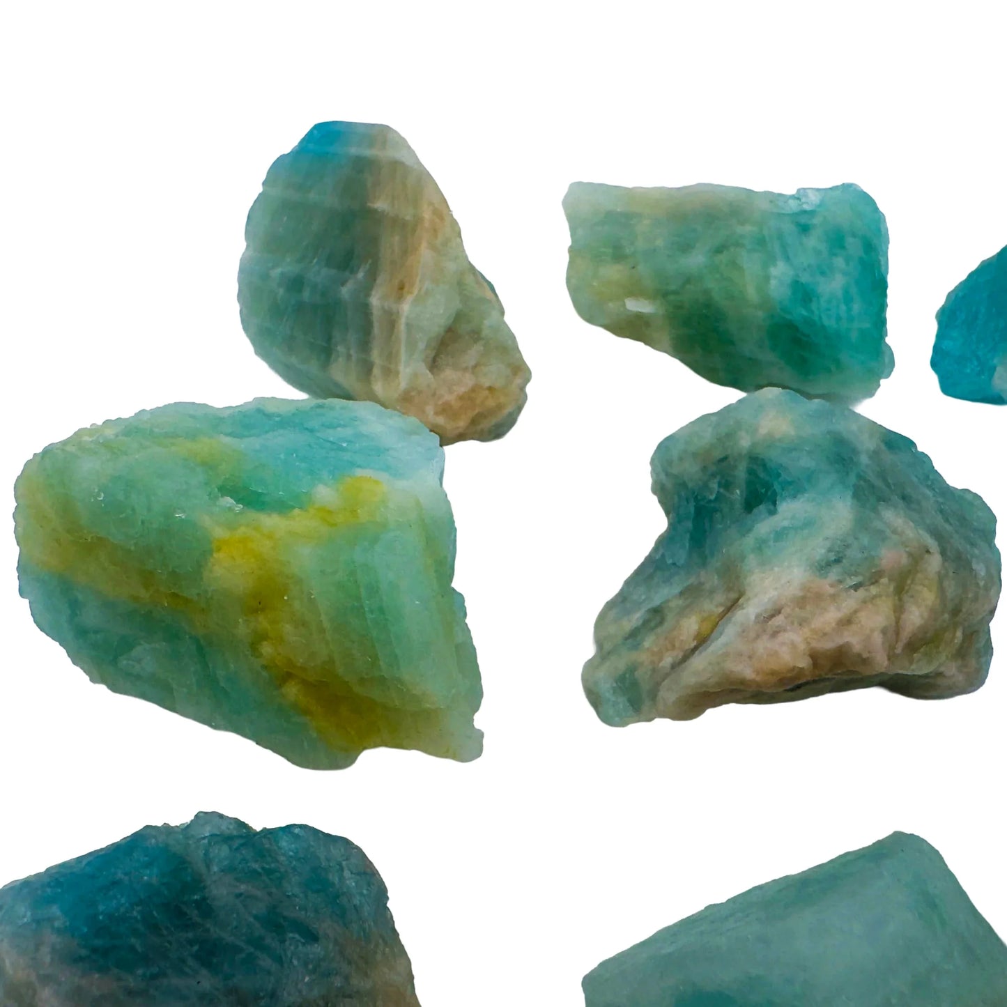 Grade aa aquamarine raw held in hand for size reference