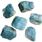 Up-close view of Aquamarine raw stone, for Stress Relief.