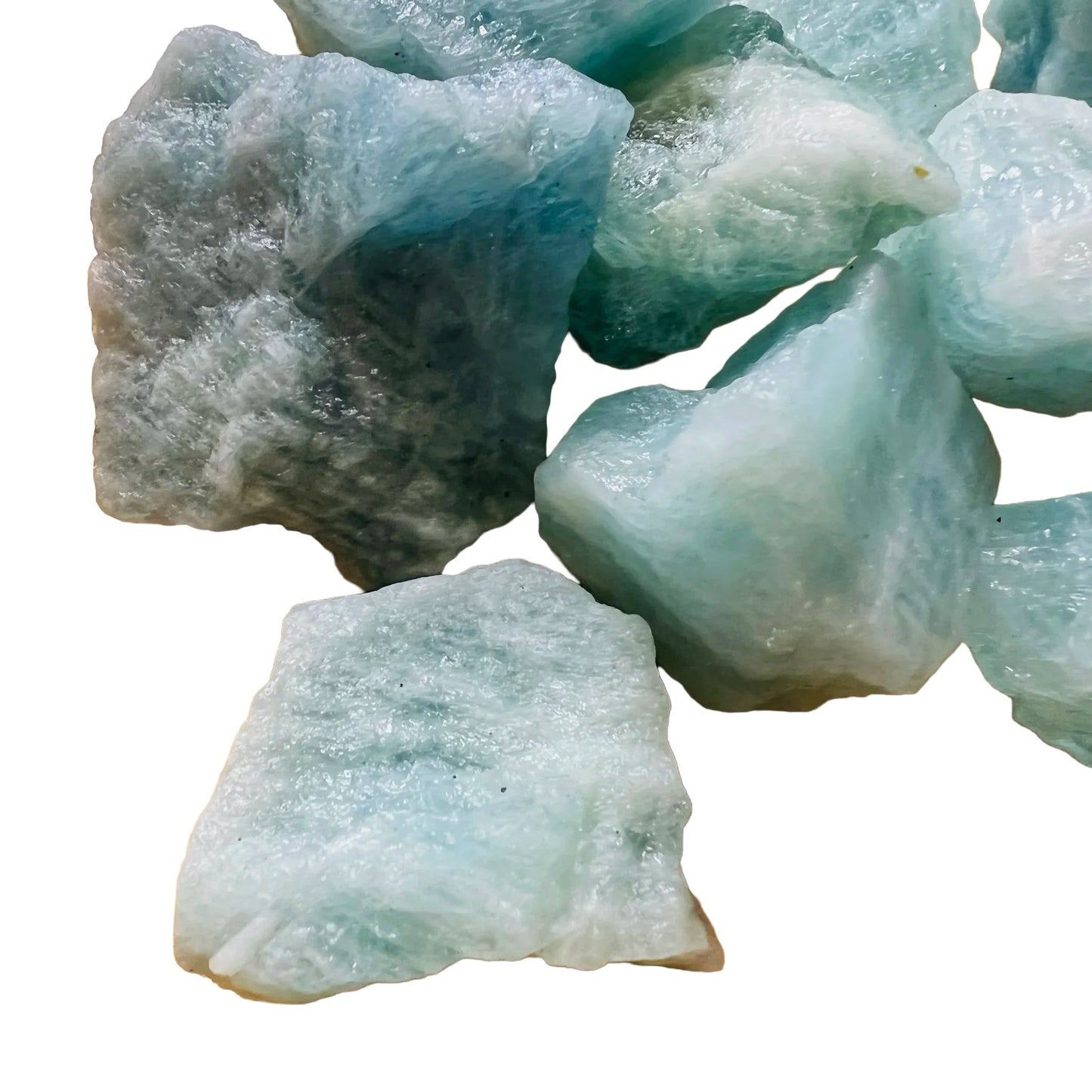 Full profile of Grade AA Aquamarine raw ready to ship from Beyond Bohemian