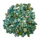 Detail shot showing Aquamarine raw stone, showing natural patina.