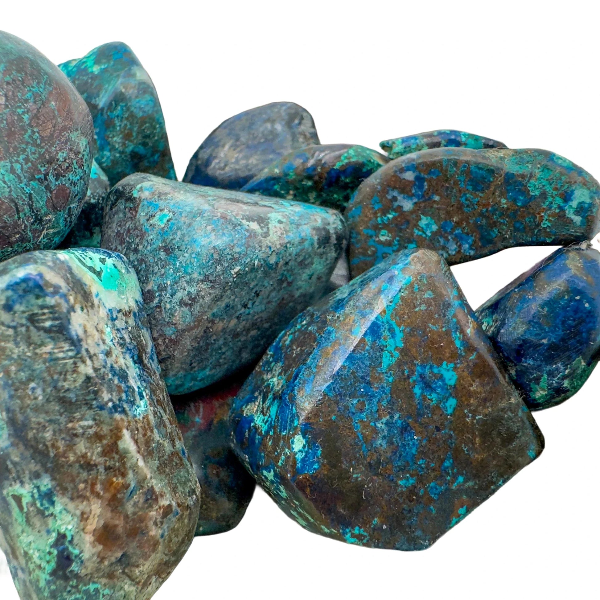 Plan view of Grade AA Azurite tumbled stone, for Intuition.