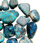 Back view of Grade AA Azurite tumbled stone showing natural surface