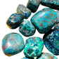 Full profile of Grade AA Azurite tumbled stone ready to ship from Beyond Bohemian