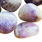 Scale comparison of Banded Amethyst palm stone, from Ambatondrazaka, Madagascar, shown for size reference.