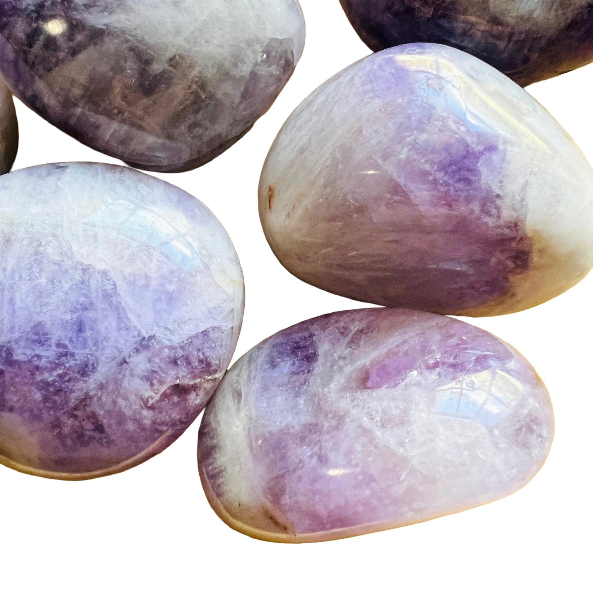 Scale comparison of Banded Amethyst palm stone, from Ambatondrazaka, Madagascar, shown for size reference.