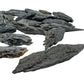 Plan view of Grade A Black Kyanite raw stone, hand-selected from Minas Gerais, Brazil, for Protection.