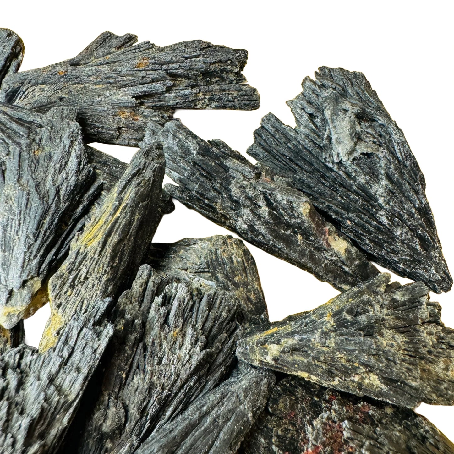 Full profile of Grade A Black Kyanite raw ready to ship from Beyond Bohemian