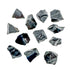 Close detail of Black Obsidian raw stone, showing natural texture.