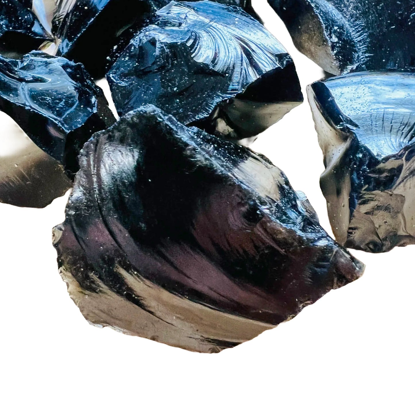 Base detail of Grade AA Black Obsidian raw
