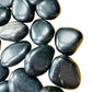 Reverse side of Grade AA Black Obsidian tumbled stone, often worked with for Protection and Grounding, sourced from Salta.