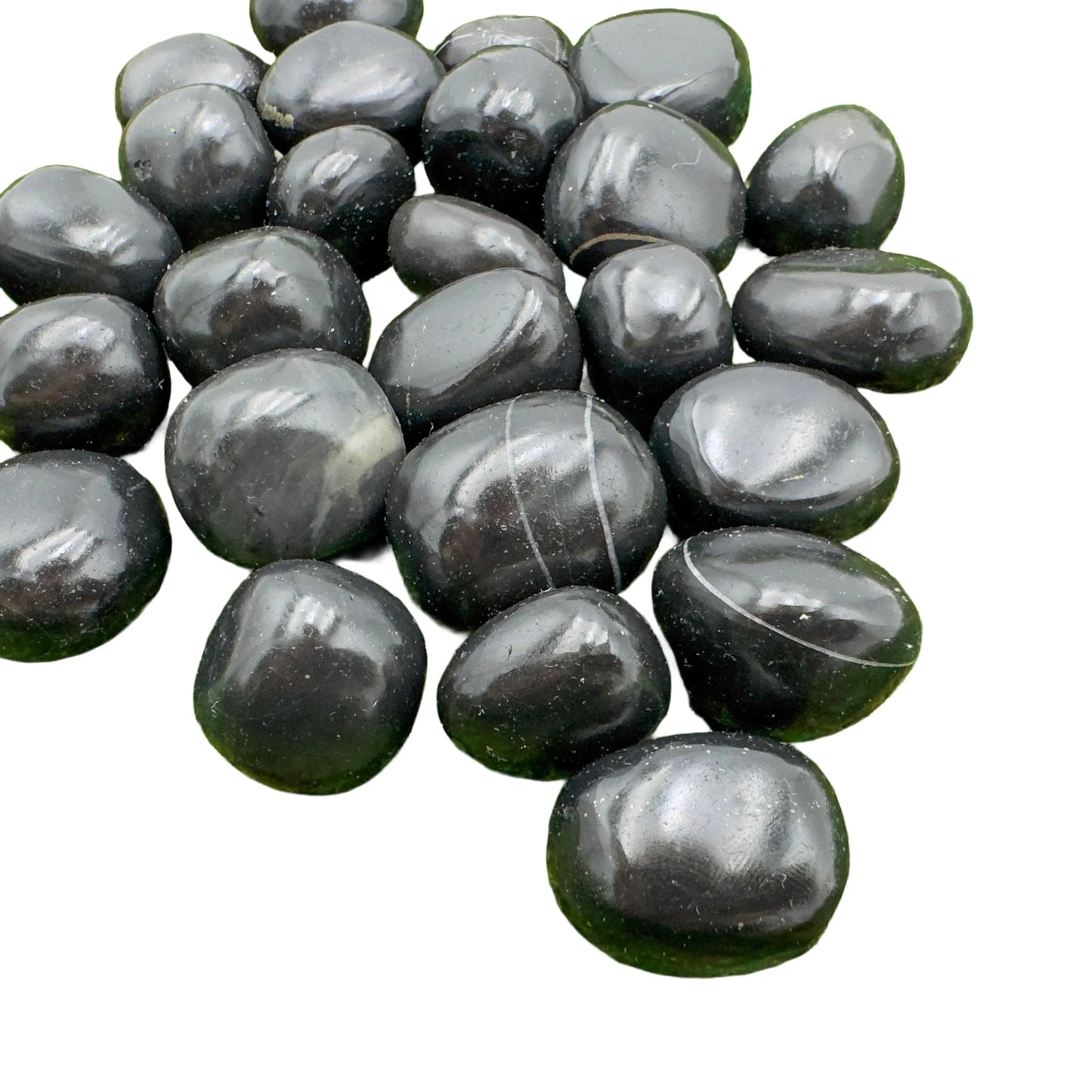 Full profile of Grade AA Black Onyx tumbled stone ready to ship from Beyond Bohemian