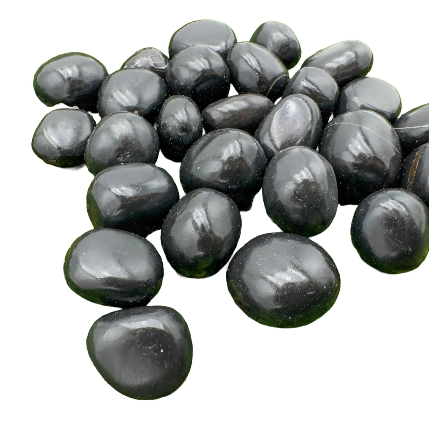 Full profile of Grade AA Black Onyx tumbled stone ready to ship from Beyond Bohemian