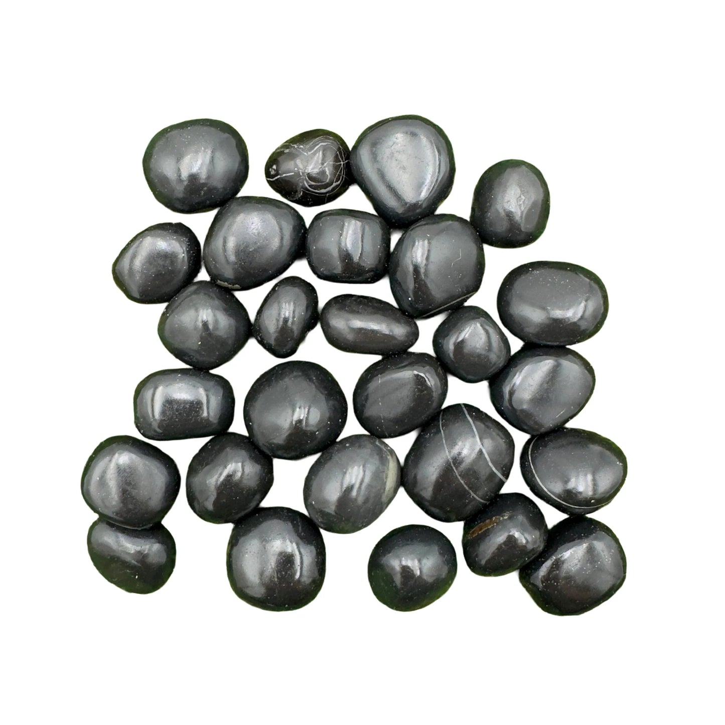 Full profile of Grade AA Black Onyx tumbled stone ready to ship from Beyond Bohemian