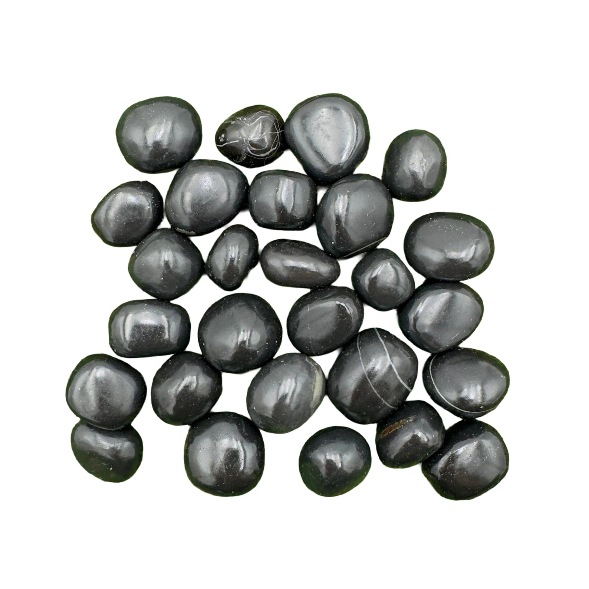 Full profile of Grade AA Black Onyx tumbled stone ready to ship from Beyond Bohemian