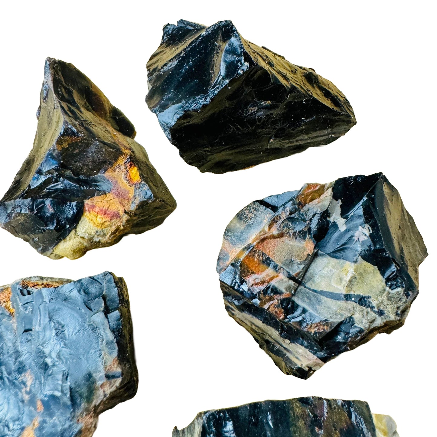 Alternate angle of Grade A Black Onyx raw showing overall shape