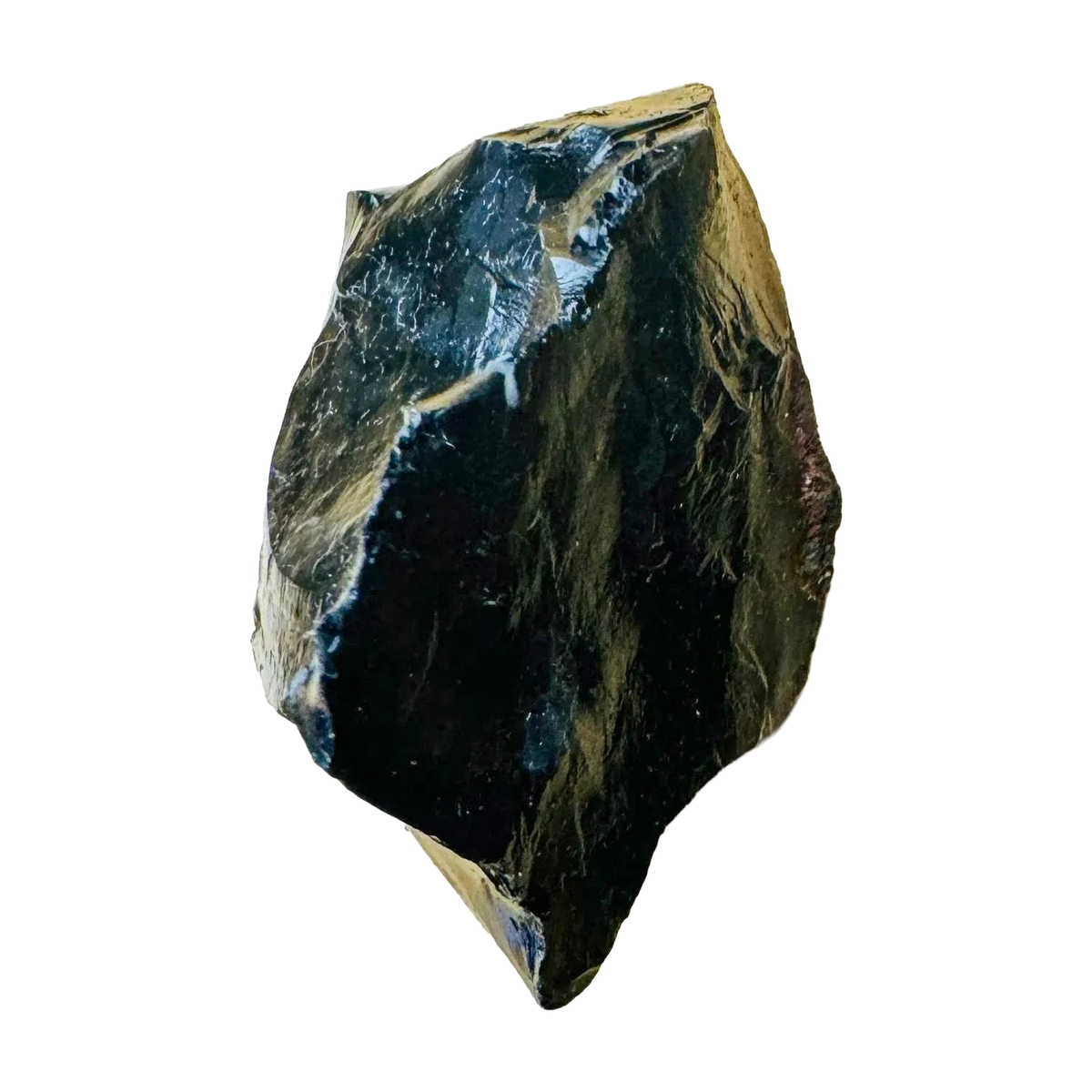 Black Onyx Raw Stones, A Grade, Brazil: one representative stone on a white background