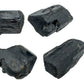 Alternate angle of Grade AA Black Tourmaline raw showing overall shape