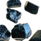 Alternate angle of Grade AA Black Tourmaline raw showing overall shape