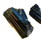 Held in hand, one Black Tourmaline raw stone for scale, from Vakinankaratra, Madagascar.