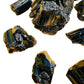 Alternate angle of Grade AAA Black Tourmaline raw showing overall shape