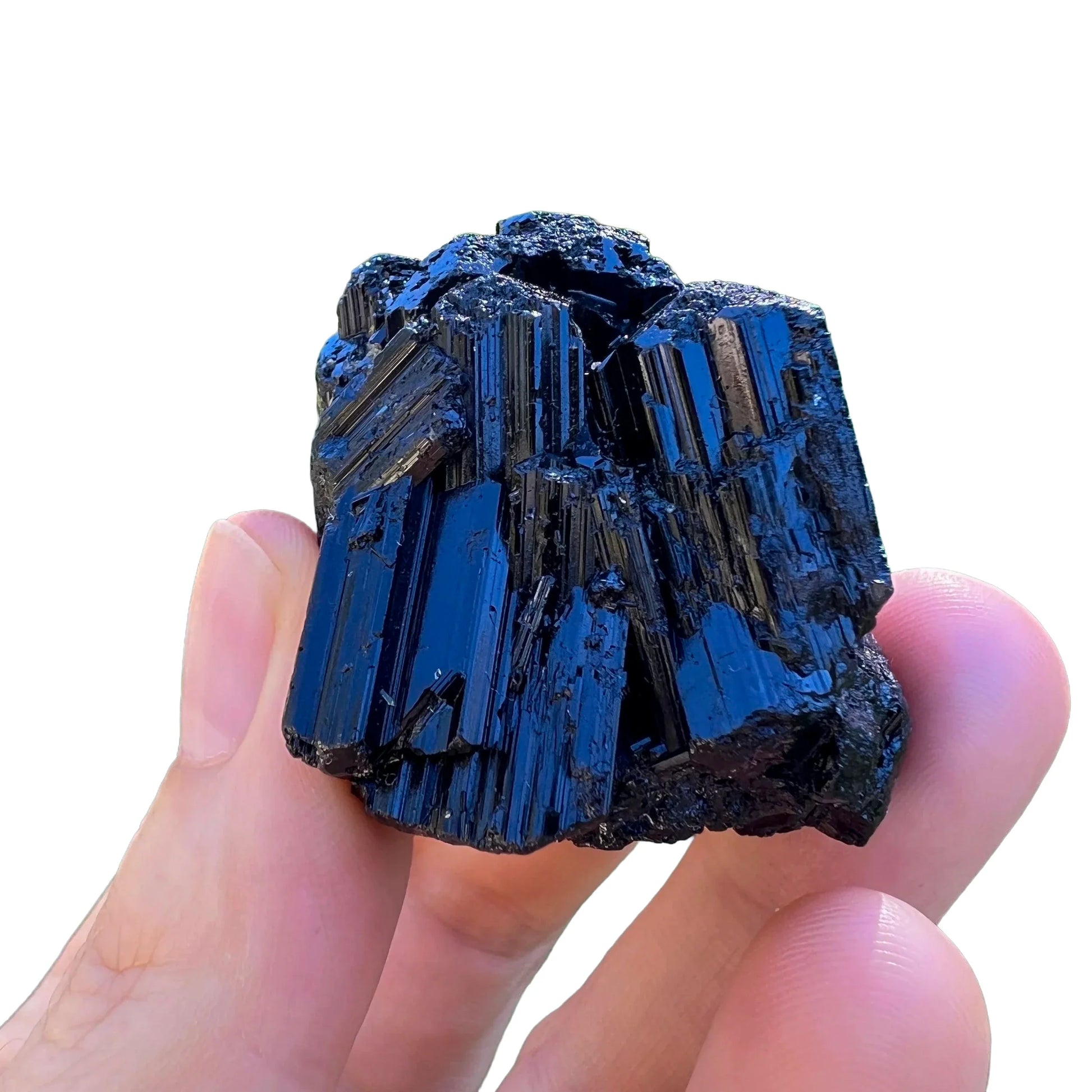 Detail shot of Grade AAA Black Tourmaline raw under natural light
