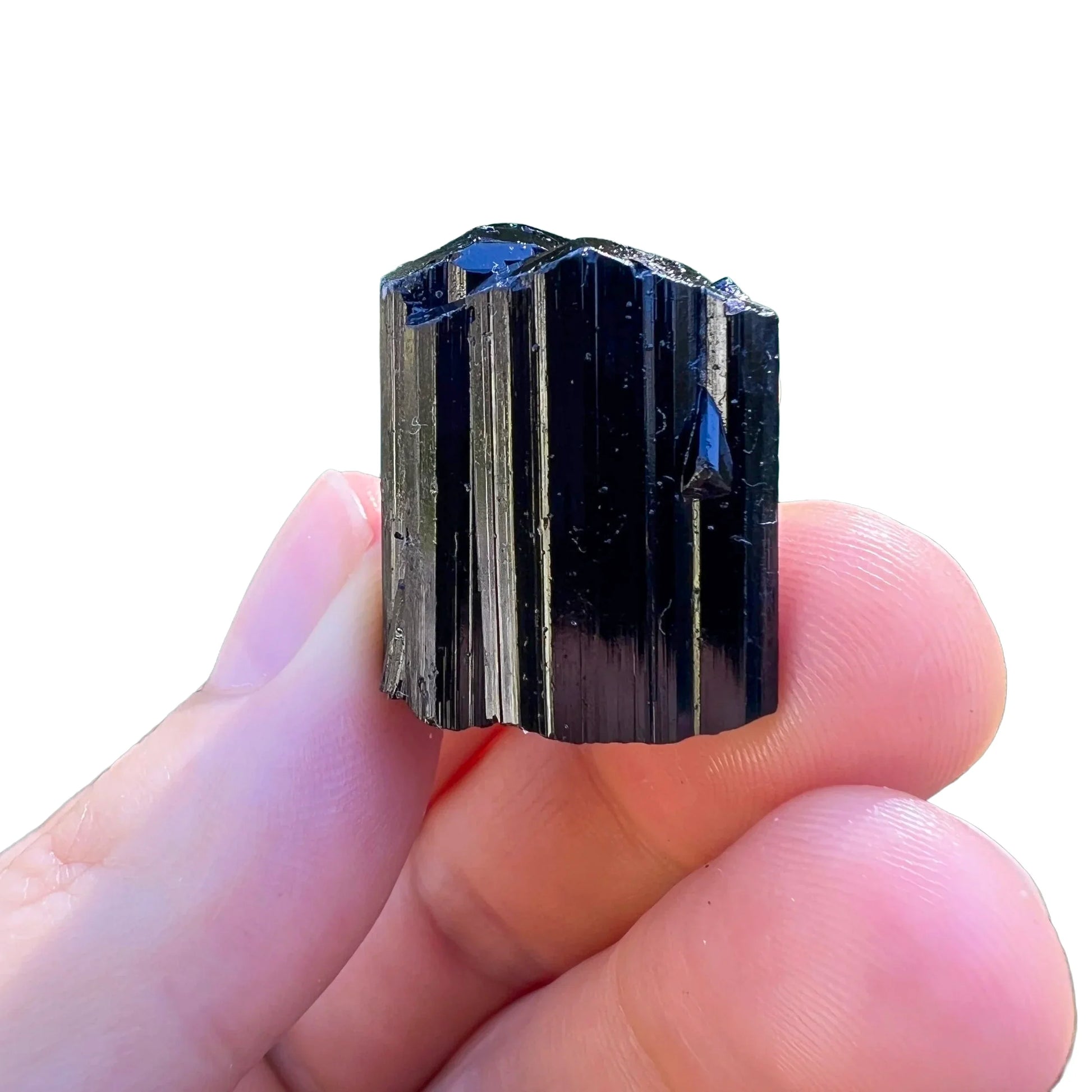 Full profile of Grade AAA Black Tourmaline raw ready to ship from Beyond Bohemian