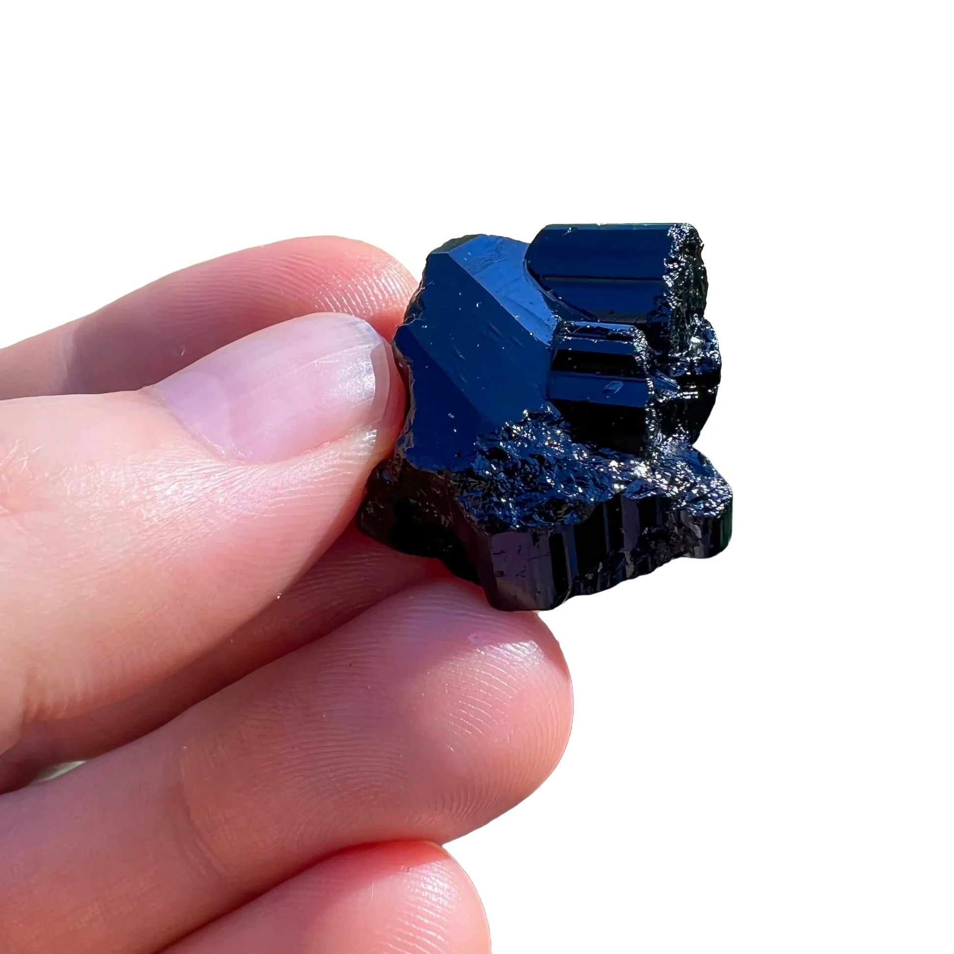 Full profile of Grade AAA Black Tourmaline raw ready to ship from Beyond Bohemian