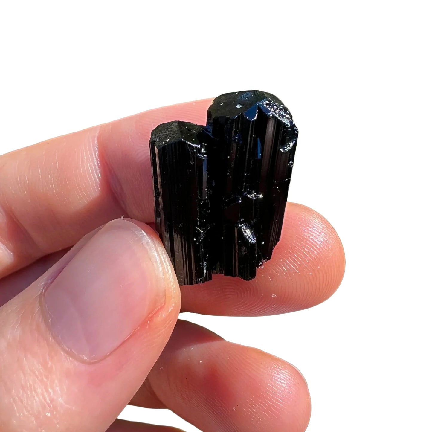 Full profile of Grade AAA Black Tourmaline raw ready to ship from Beyond Bohemian
