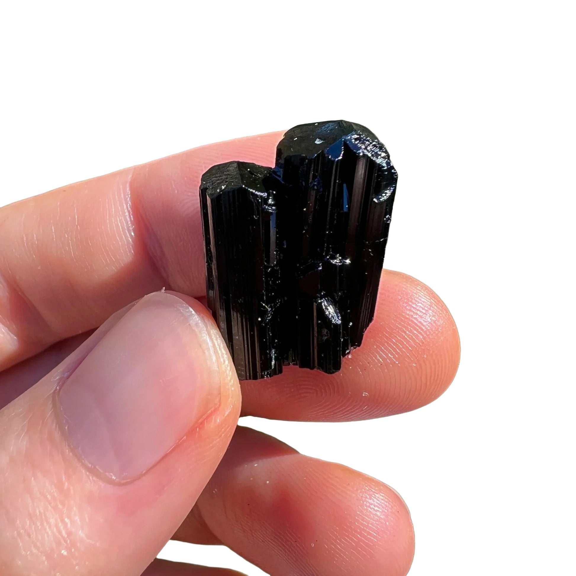 Full profile of Grade AAA Black Tourmaline raw ready to ship from Beyond Bohemian