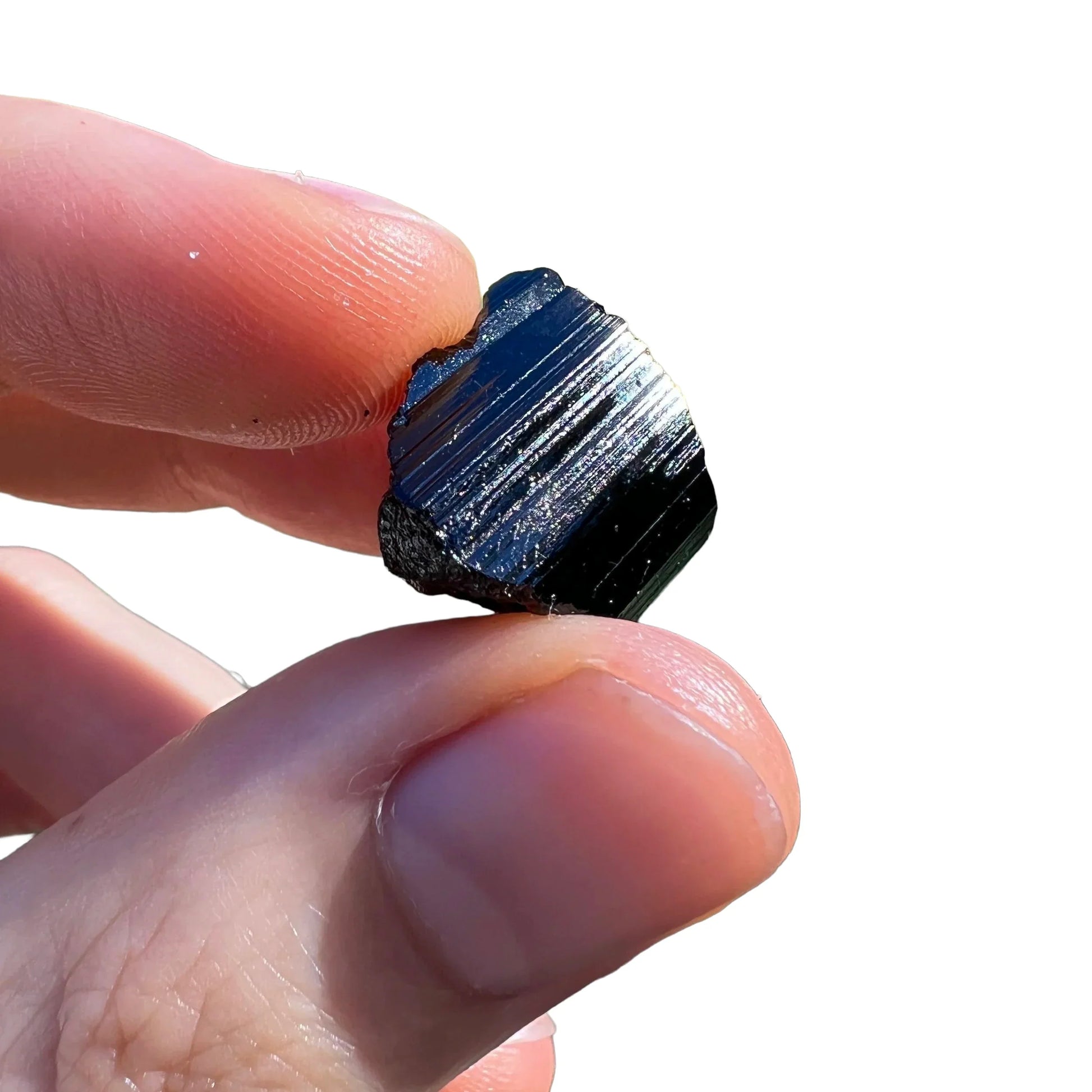 Full profile of Grade AAA Black Tourmaline raw ready to ship from Beyond Bohemian