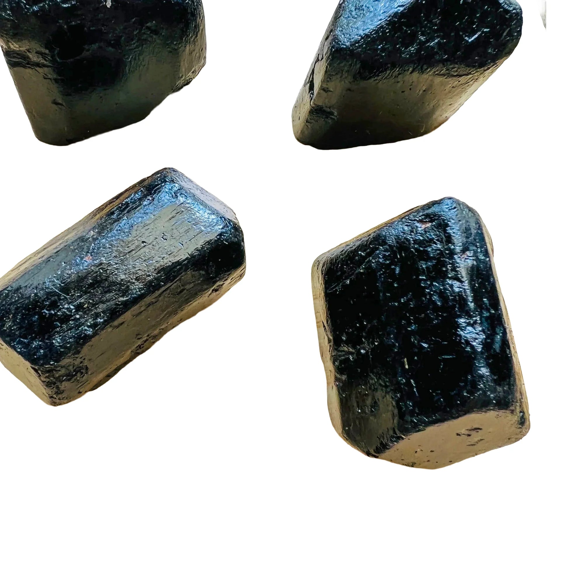 Full profile of Grade A Black Tourmaline raw ready to ship from Beyond Bohemian