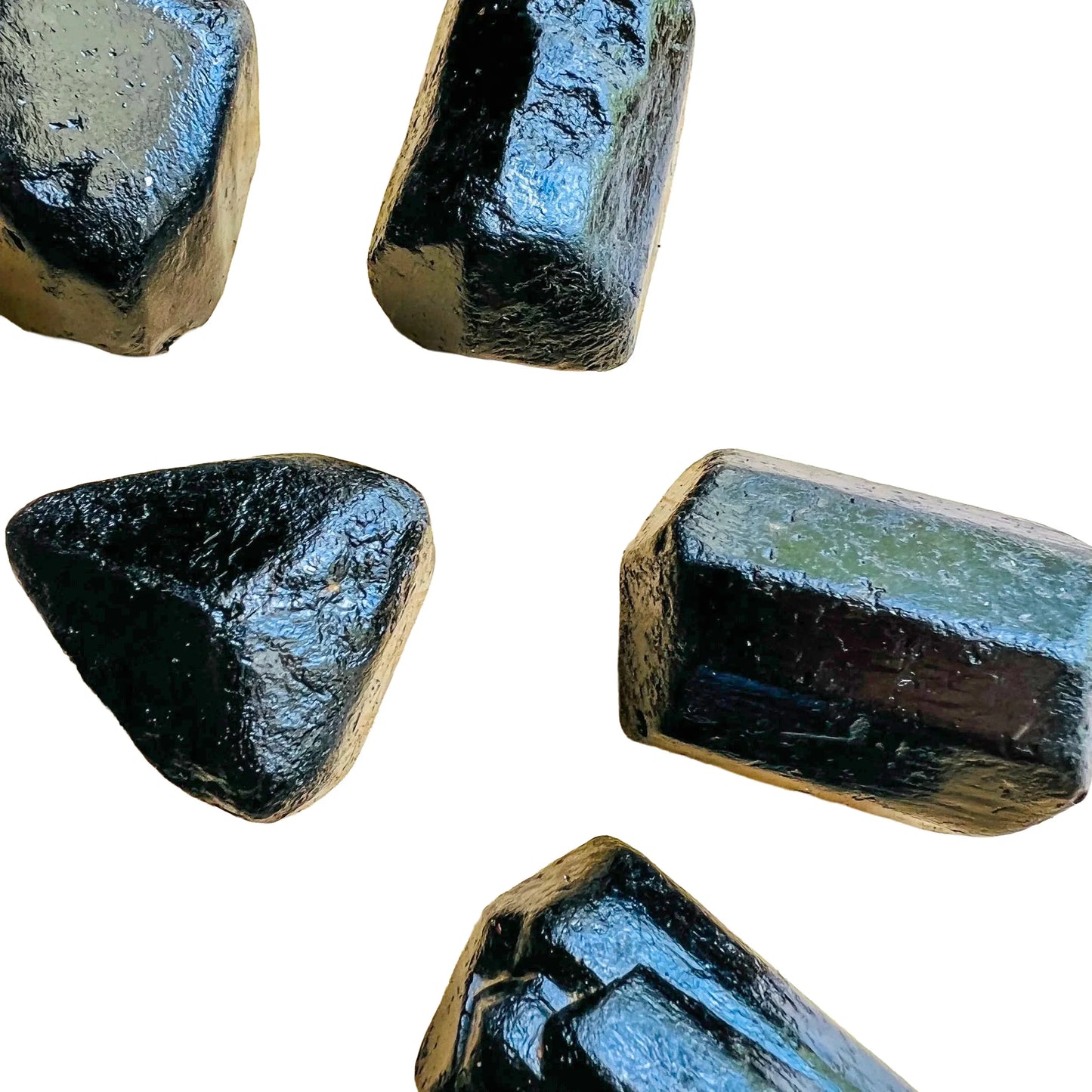 Full profile of Grade A Black Tourmaline raw ready to ship from Beyond Bohemian
