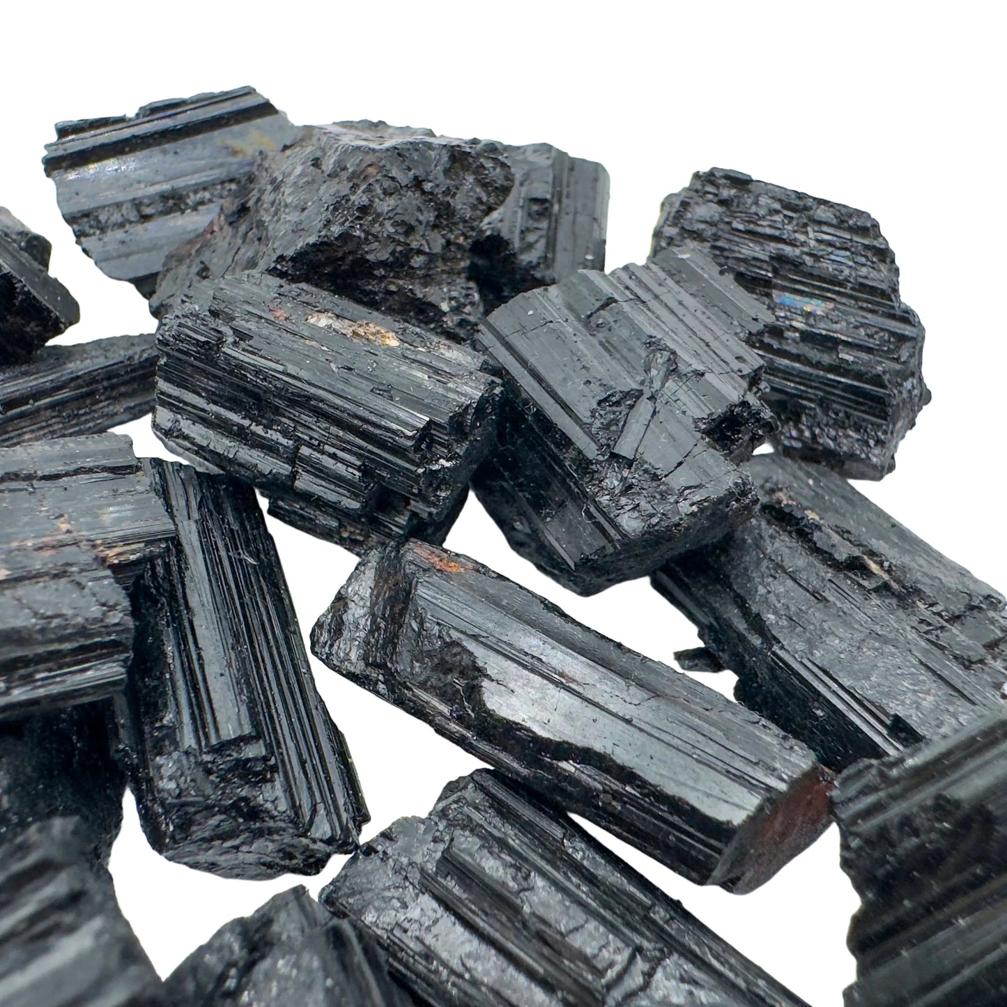 Base detail of Grade AA Black Tourmaline raw