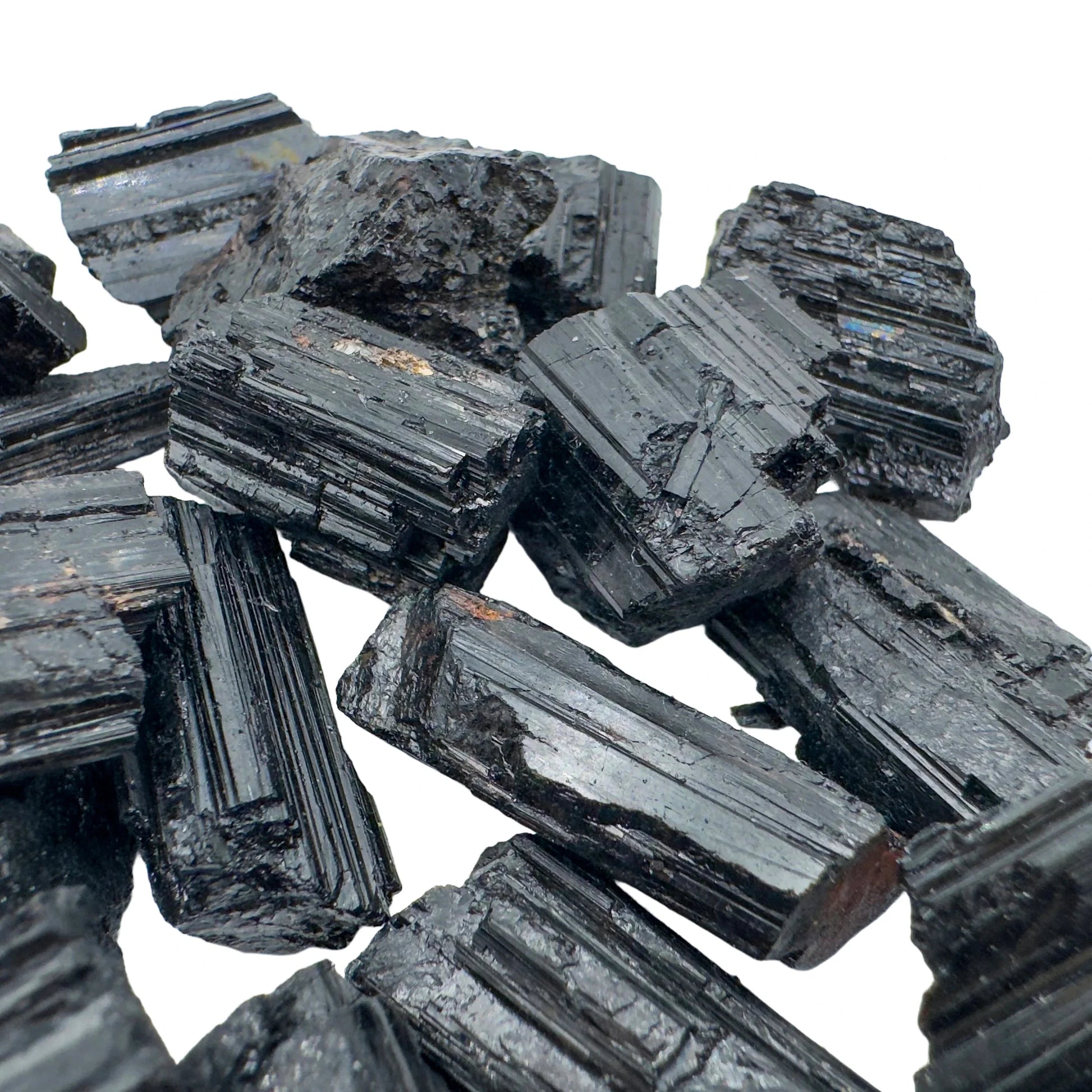 Base detail of Grade AA Black Tourmaline raw