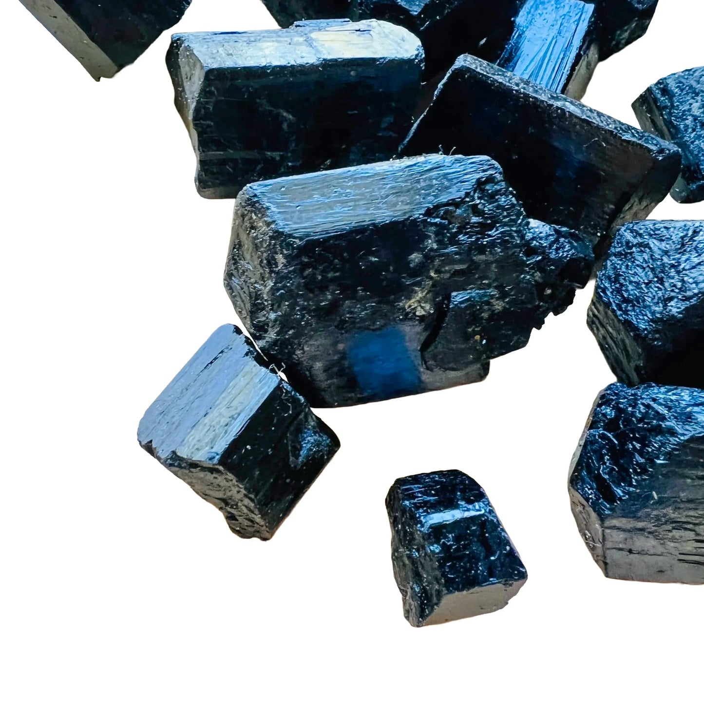 Full profile of Grade AA Black Tourmaline raw ready to ship from Beyond Bohemian