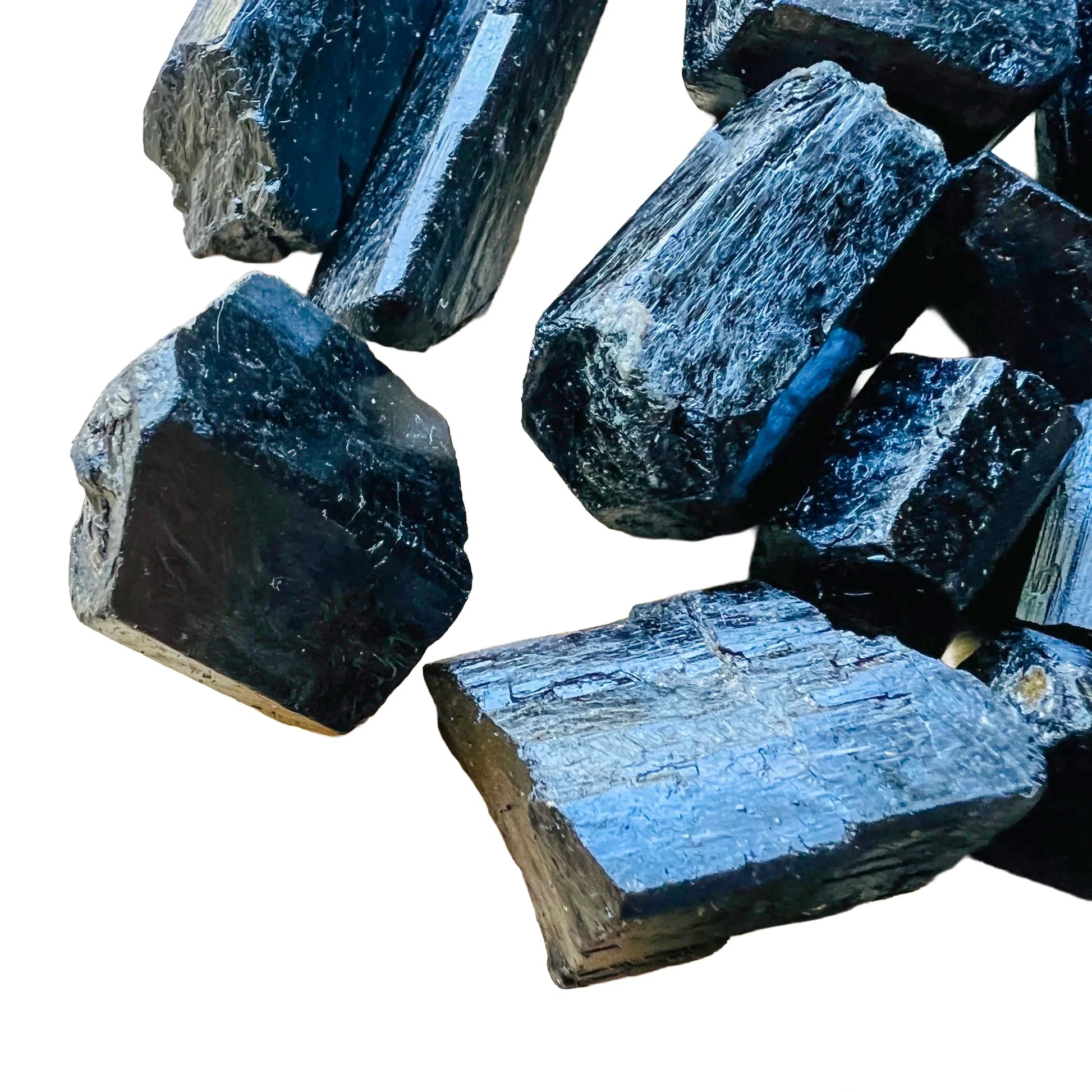 Full profile of Grade AA Black Tourmaline raw ready to ship from Beyond Bohemian
