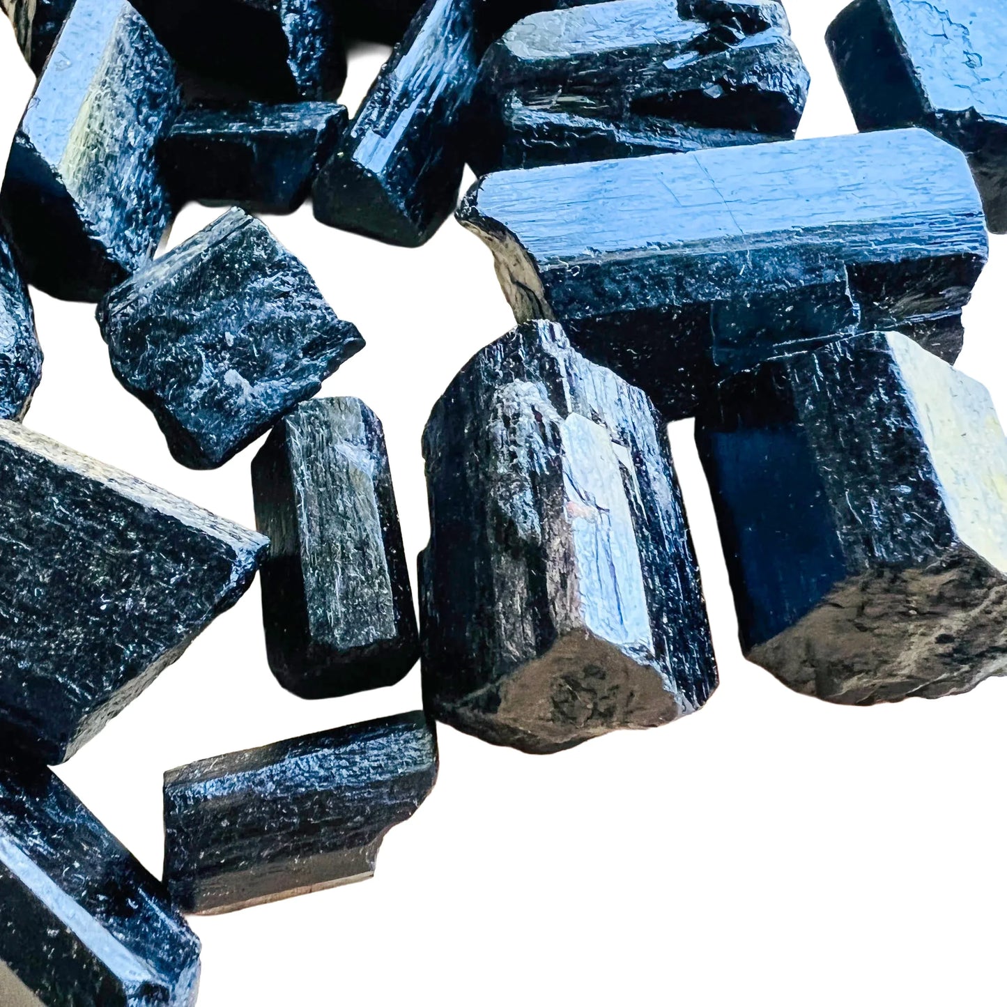 Full profile of Grade AA Black Tourmaline raw ready to ship from Beyond Bohemian