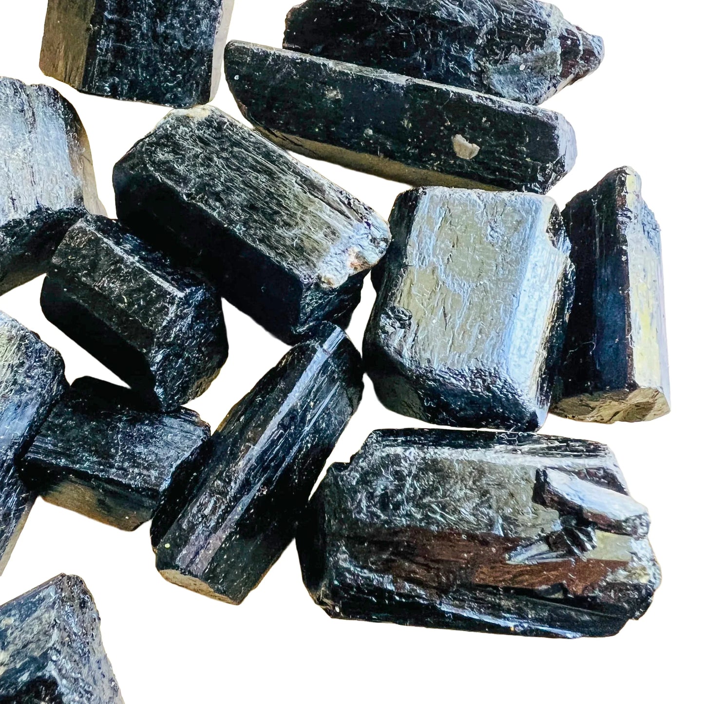 Full profile of Grade AA Black Tourmaline raw ready to ship from Beyond Bohemian
