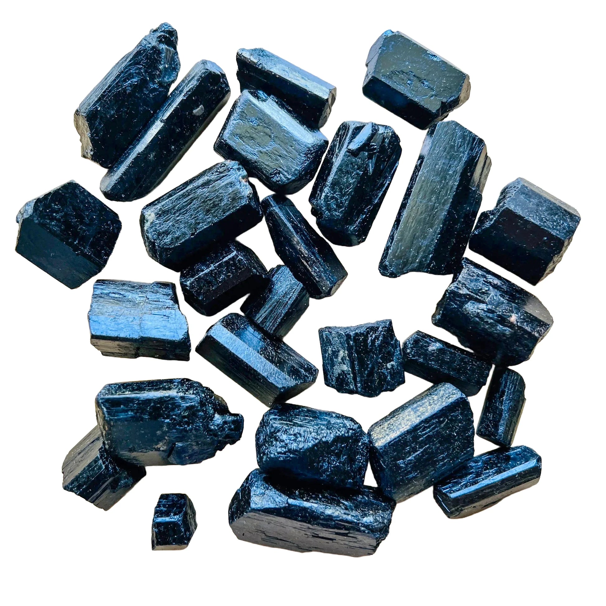 Full profile of Grade AA Black Tourmaline raw ready to ship from Beyond Bohemian